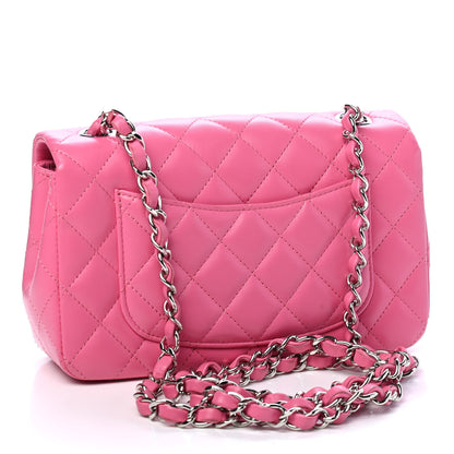 Chanel Lambskin Quilted Mini Rectangular Flap Pink 2 of 8
