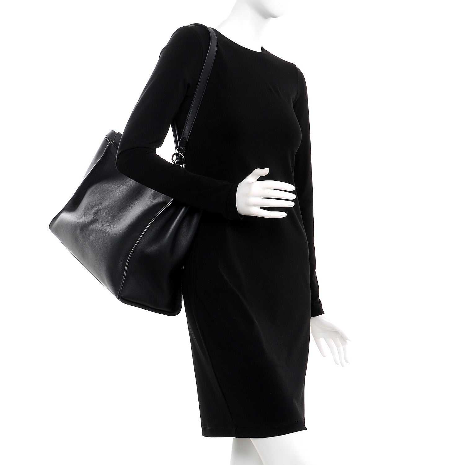 Fendi Vitello Dolce Shiny Nappa Large Peekaboo Iconic Satchel Black Camelia 2 of 13