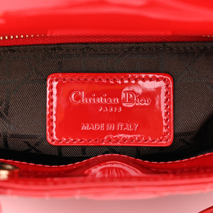 Christian Dior Patent Cannage Mini Lady Dior Red 6 of 10