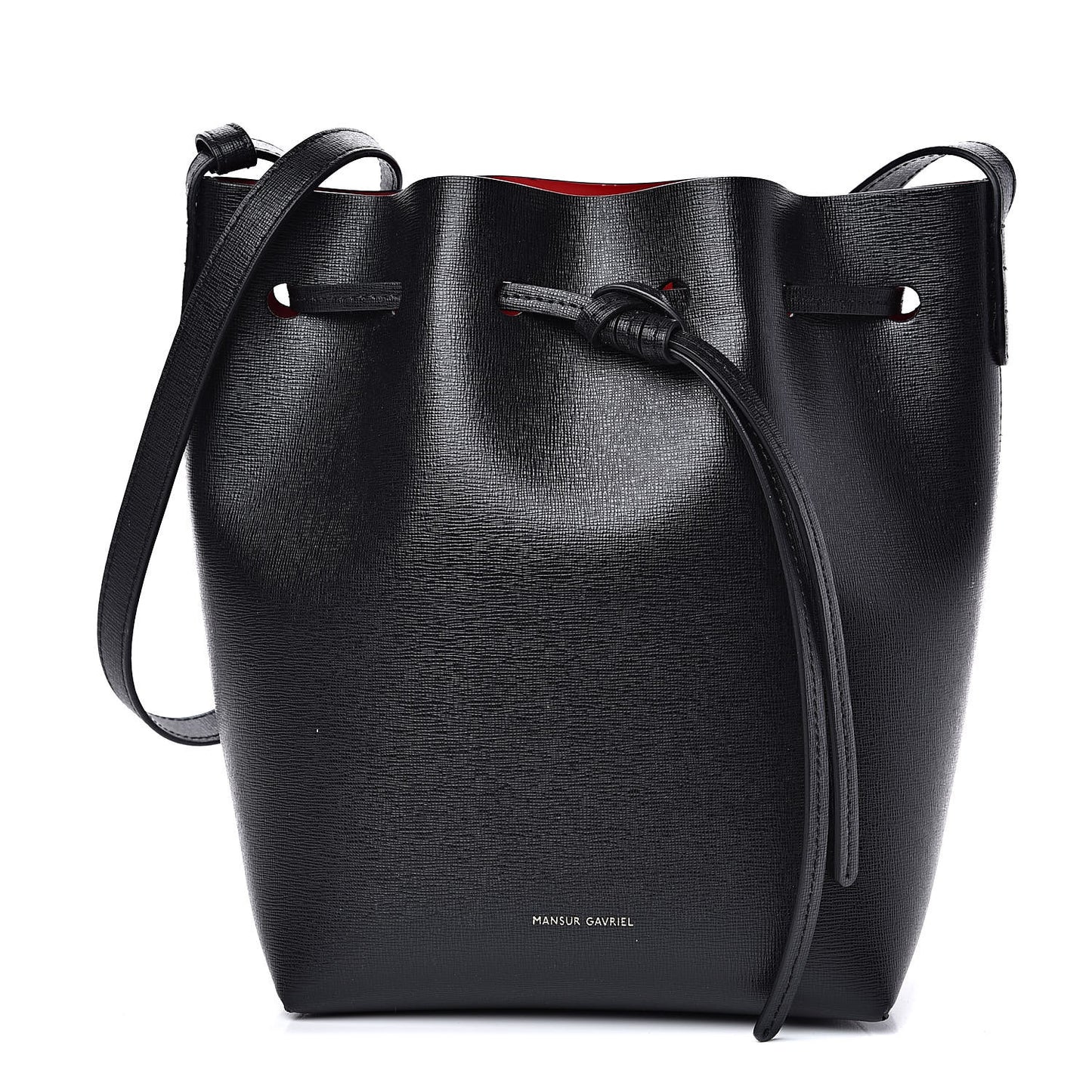 Saffiano Mini Bucket Bag Black Flamma