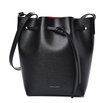 Mansur Gavriel Saffiano Mini Bucket Bag Black Flamma 1 of 11