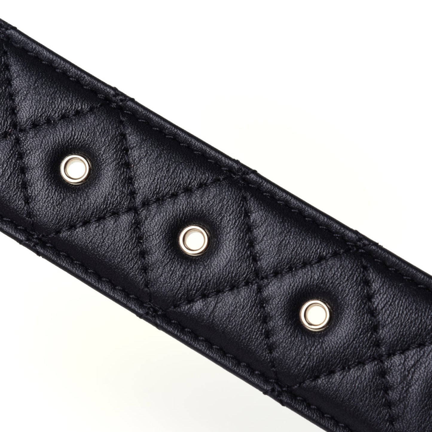 Calfskin Quilted CC Chain Belt 75 Black
