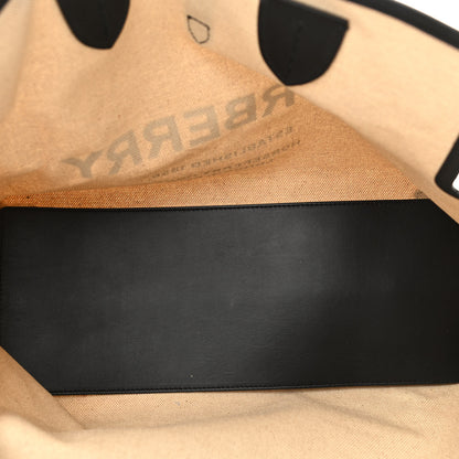 Burberry Cotton Soft Canvas Calfskin Medium Belt Tote Natural Black 6 of 9