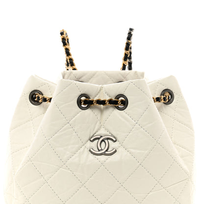 Chanel Aged Calfskin Quilted Small Gabrielle Backpack Black White 5 of 10