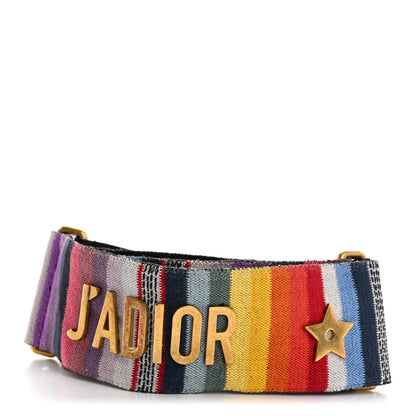 Christian Dior Canvas Embroidered Studded Rainbow J’Adior Shoulder Strap 2 of 6