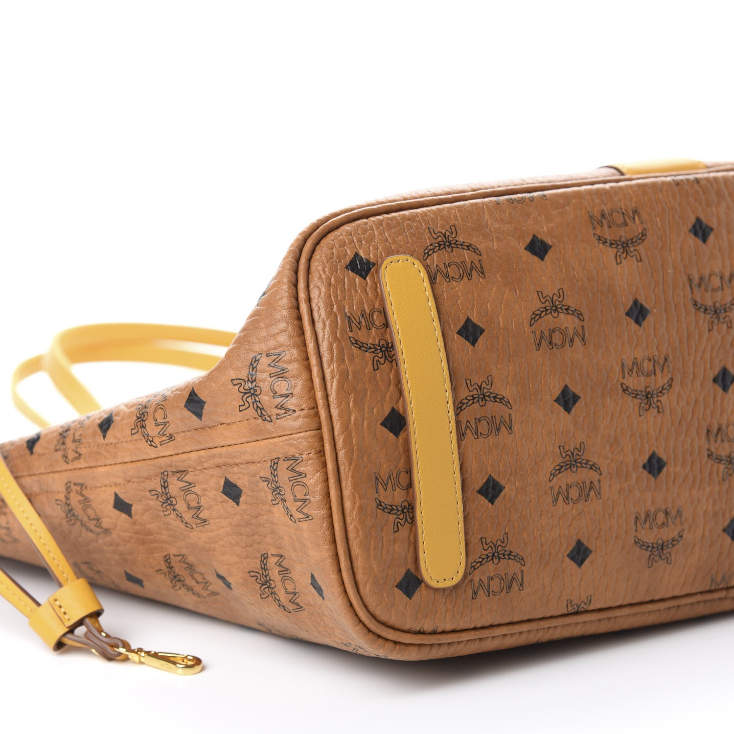 MCM Visetos Medium Liz Reversible Shopper Tote Cognac Yellow 6 of 15