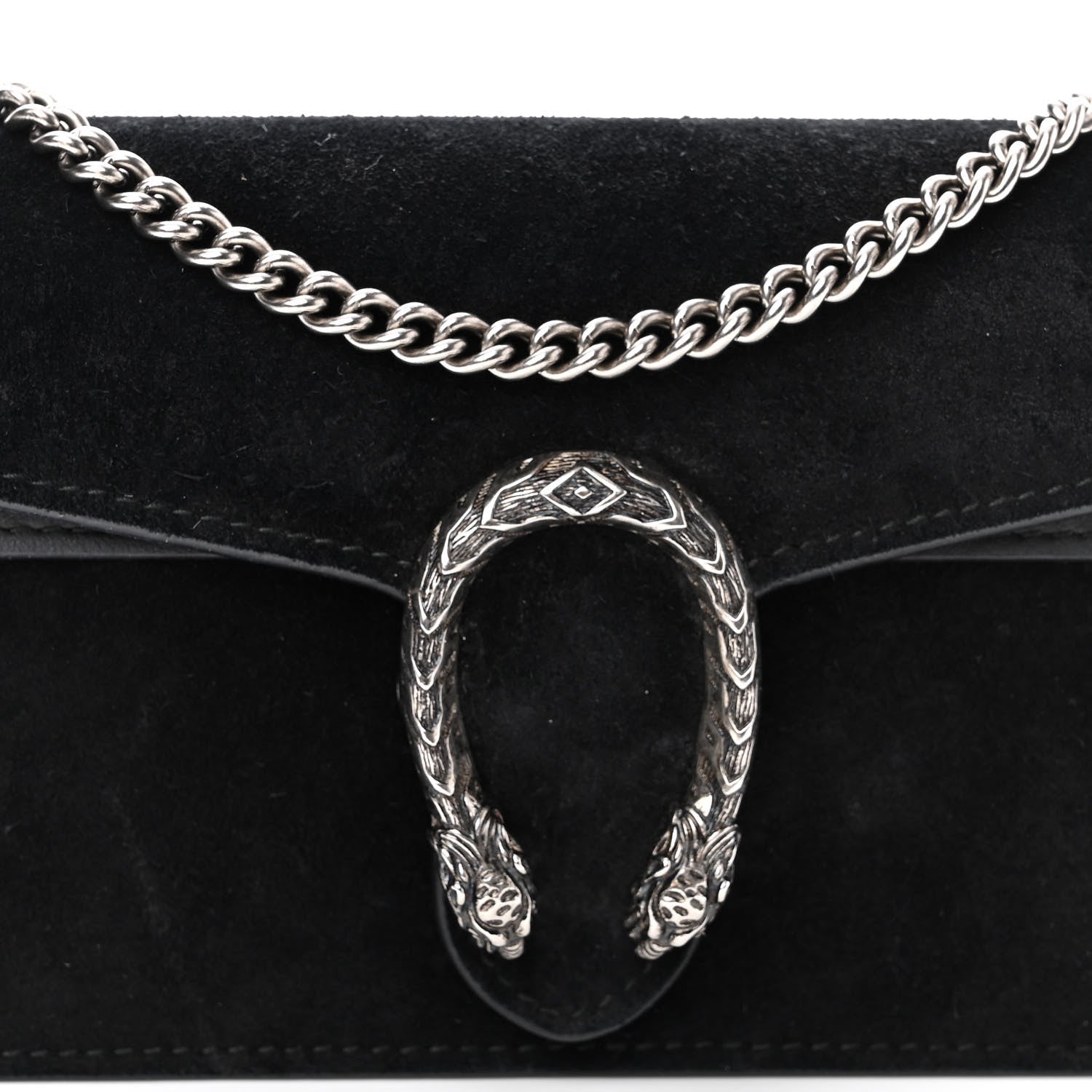 Gucci Suede Super Mini Dionysus Shoulder Bag Black 7 of 9