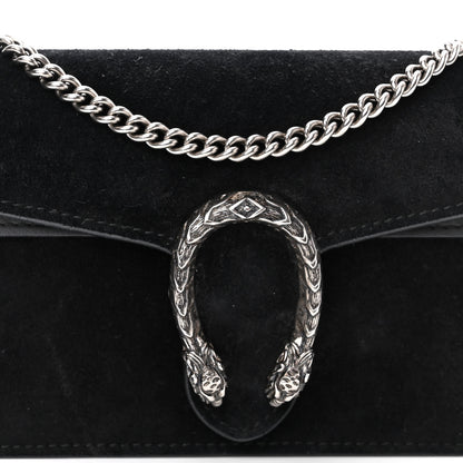 Gucci Suede Super Mini Dionysus Shoulder Bag Black 7 of 9