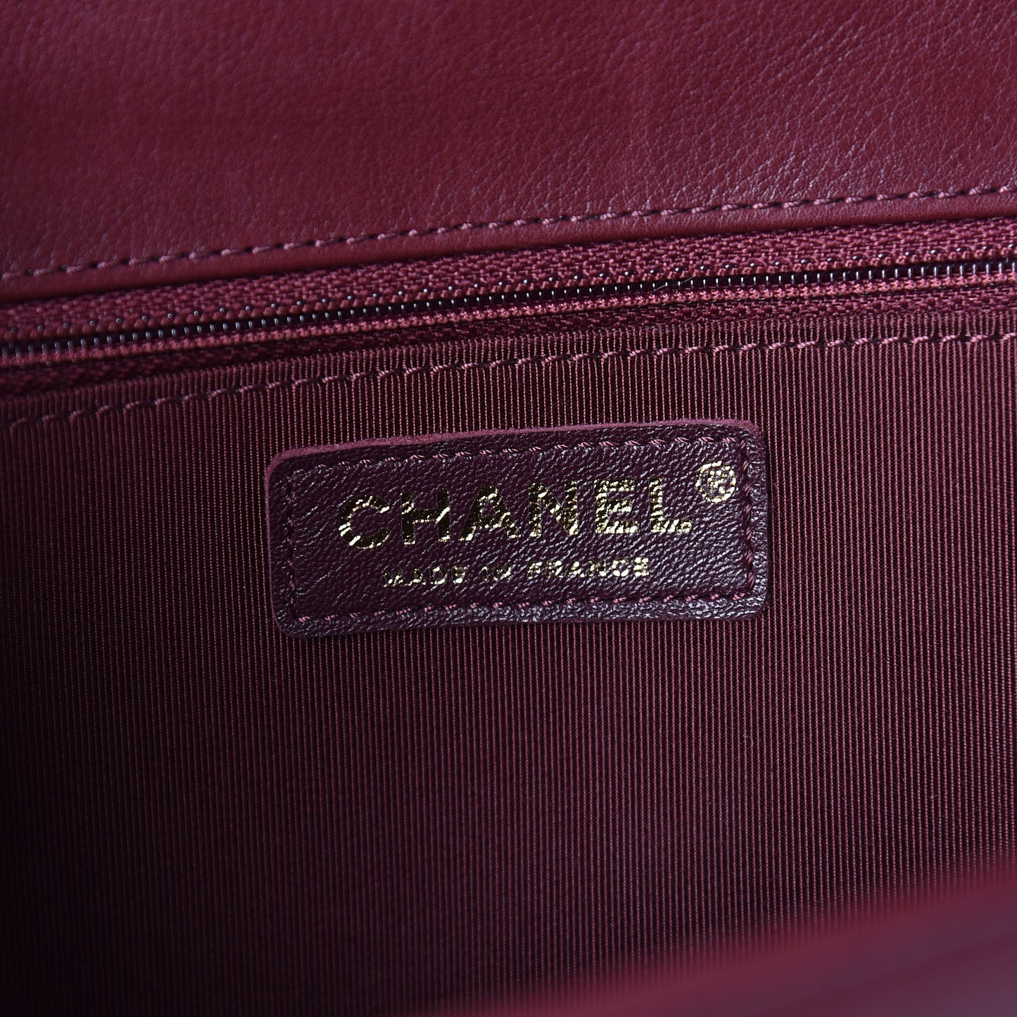 Calfskin Quilted Large Flap Bag Burgundy