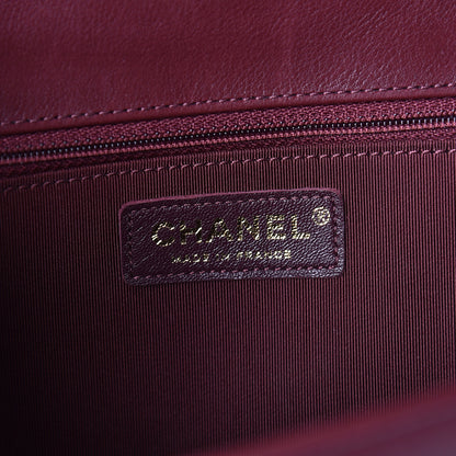 Chanel Calfskin Quilted Large Flap Bag Burgundy 8 of 10