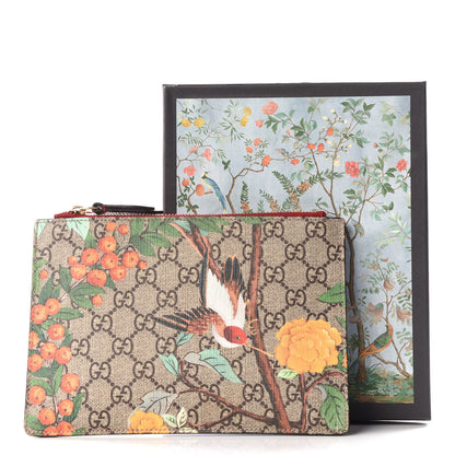 Gucci GG Supreme Monogram Tian Zip Pouch Beige Multicolor Red 9 of 9