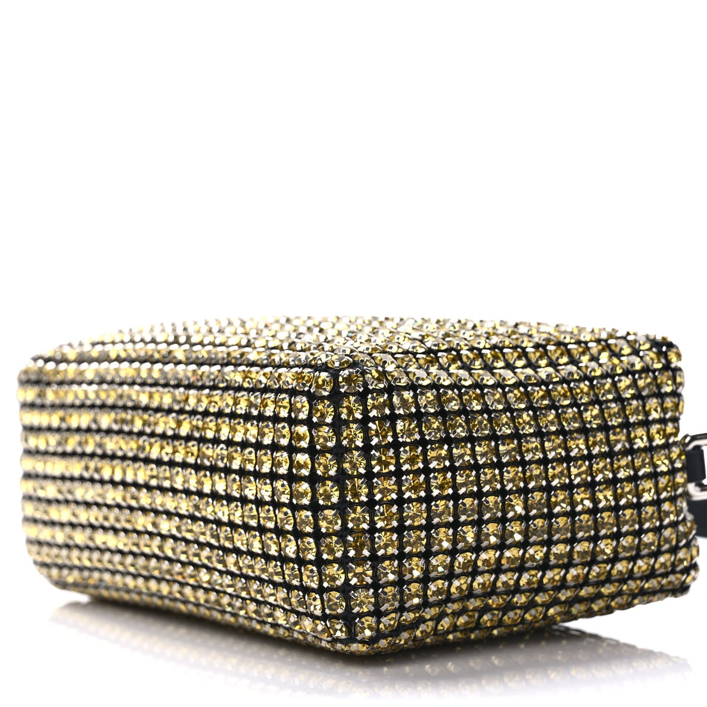 Mesh Crystal Rhinestone Mini Heiress Pouch Porcelain