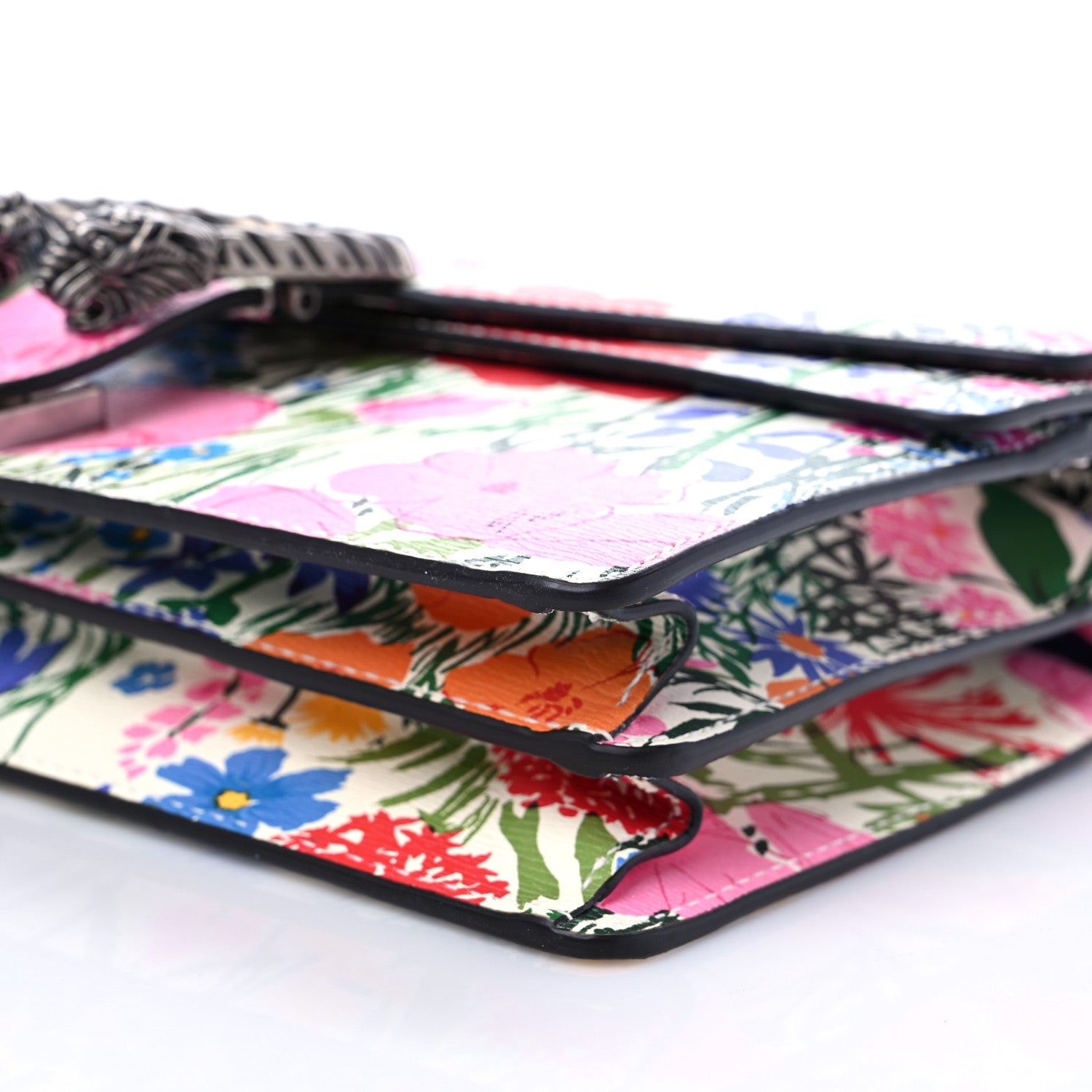 Gucci X KEN SCOTT New Shangai Calfskin Jardin D'Avril Floral Print Small Dionysus Shoulder Bag Ivory Pink 9 of 9