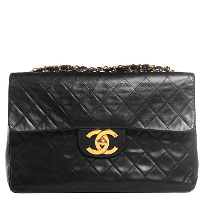 Chanel Lambskin Quilted XL Jumbo Flap Black 1 of 10