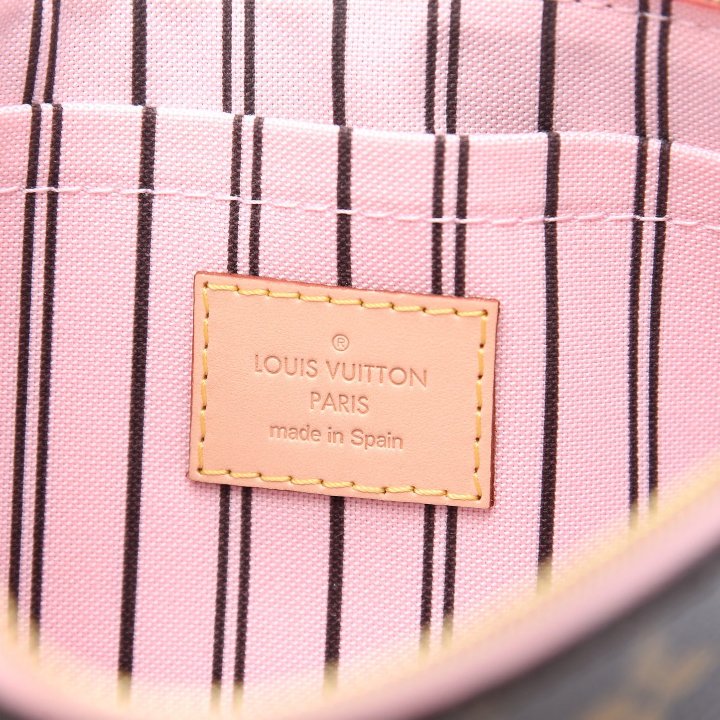 Damier Ebene Neverfull MM GM Pochette Rose Ballerine
