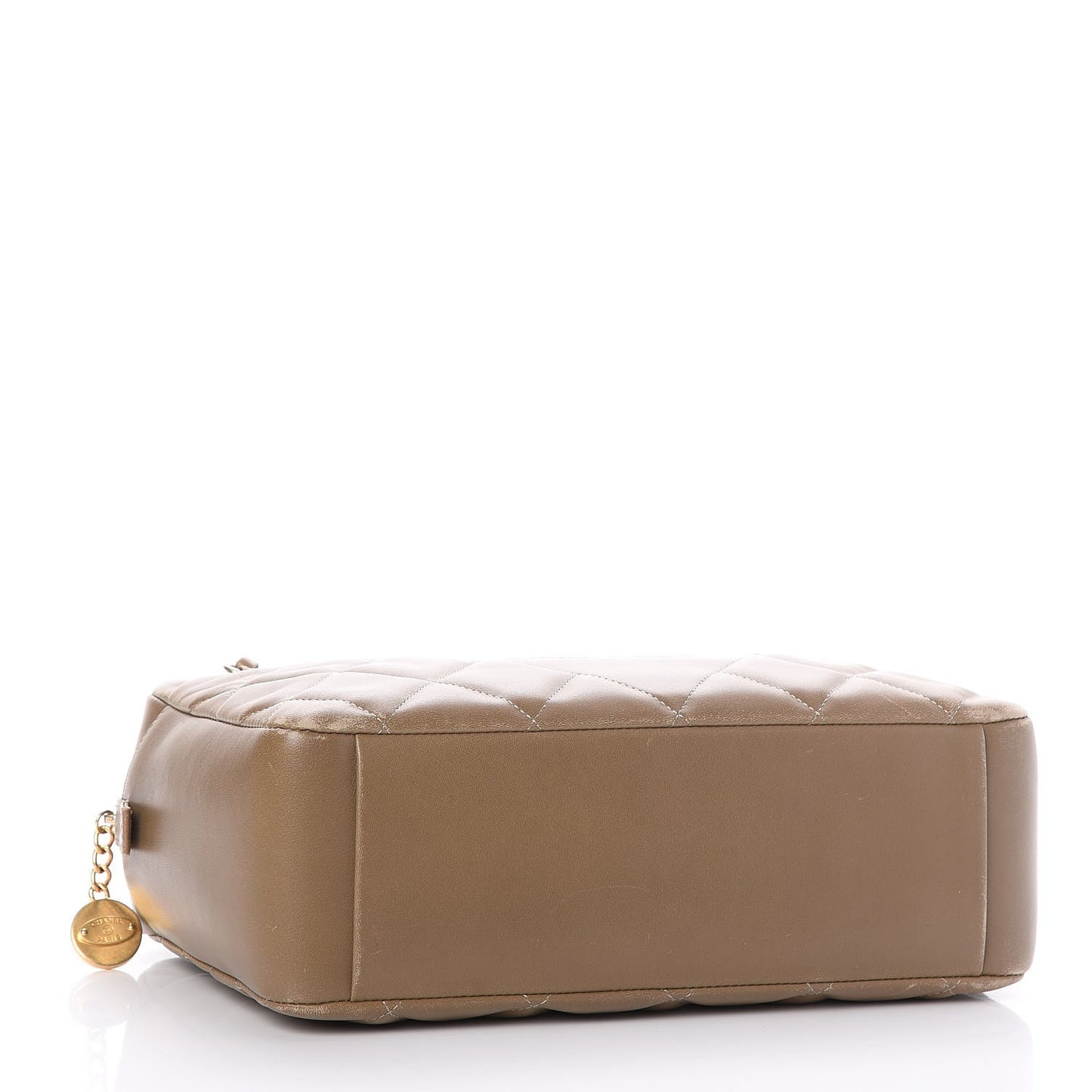 Lambskin Quilted Medium Diamond CC Camera Case Taupe