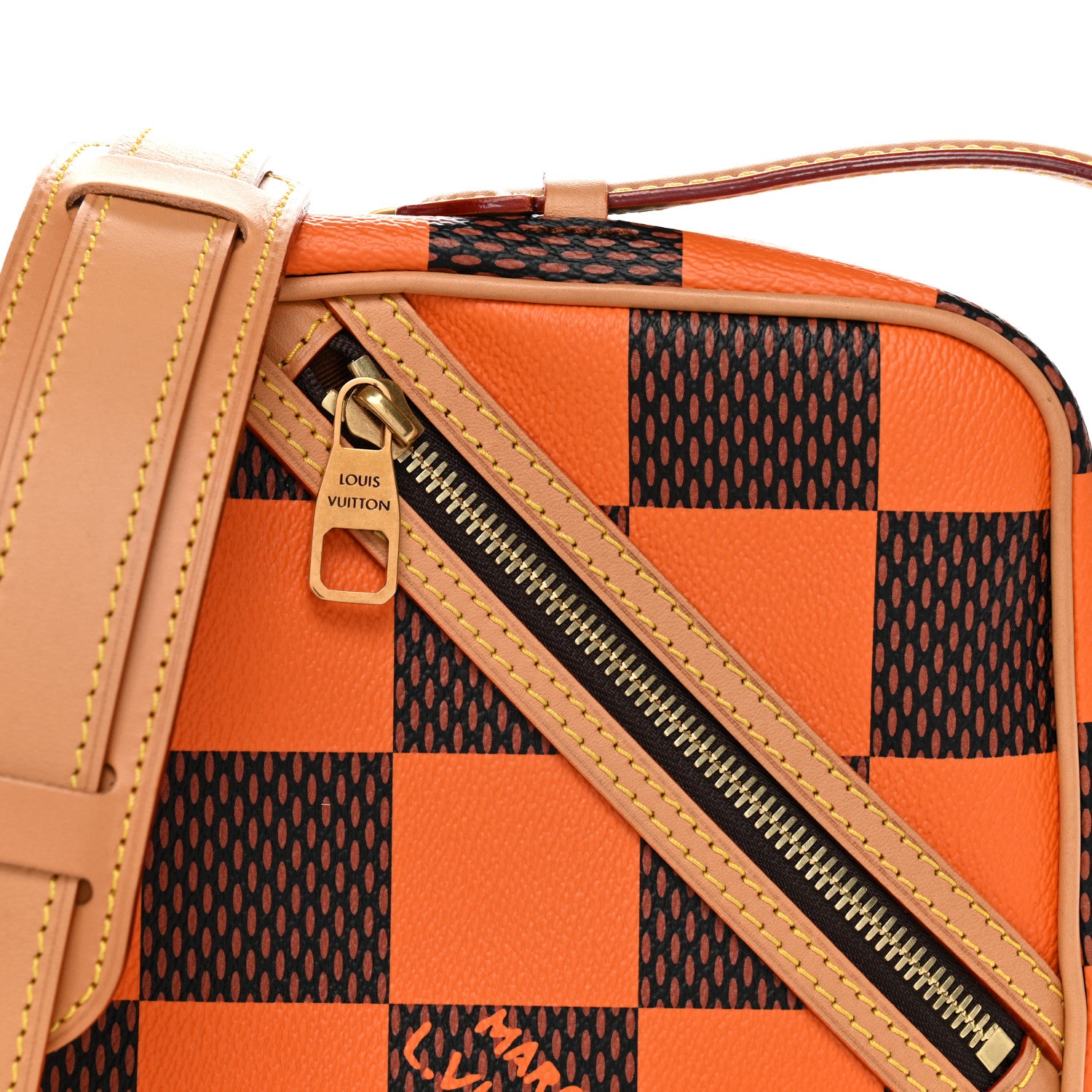 Louis Vuitton Damier Pop Chess Messenger Orange 7 of 9