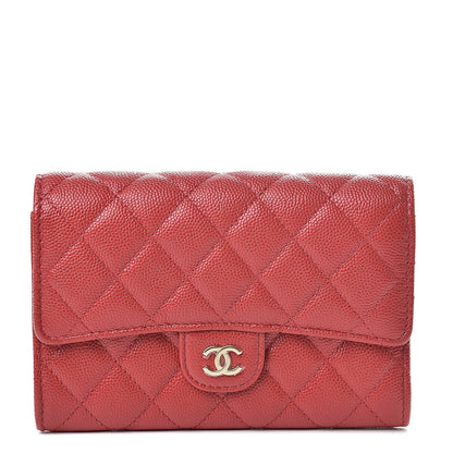 Chanel Caviar Quilted Medium Flap Wallet Red 1 of 10