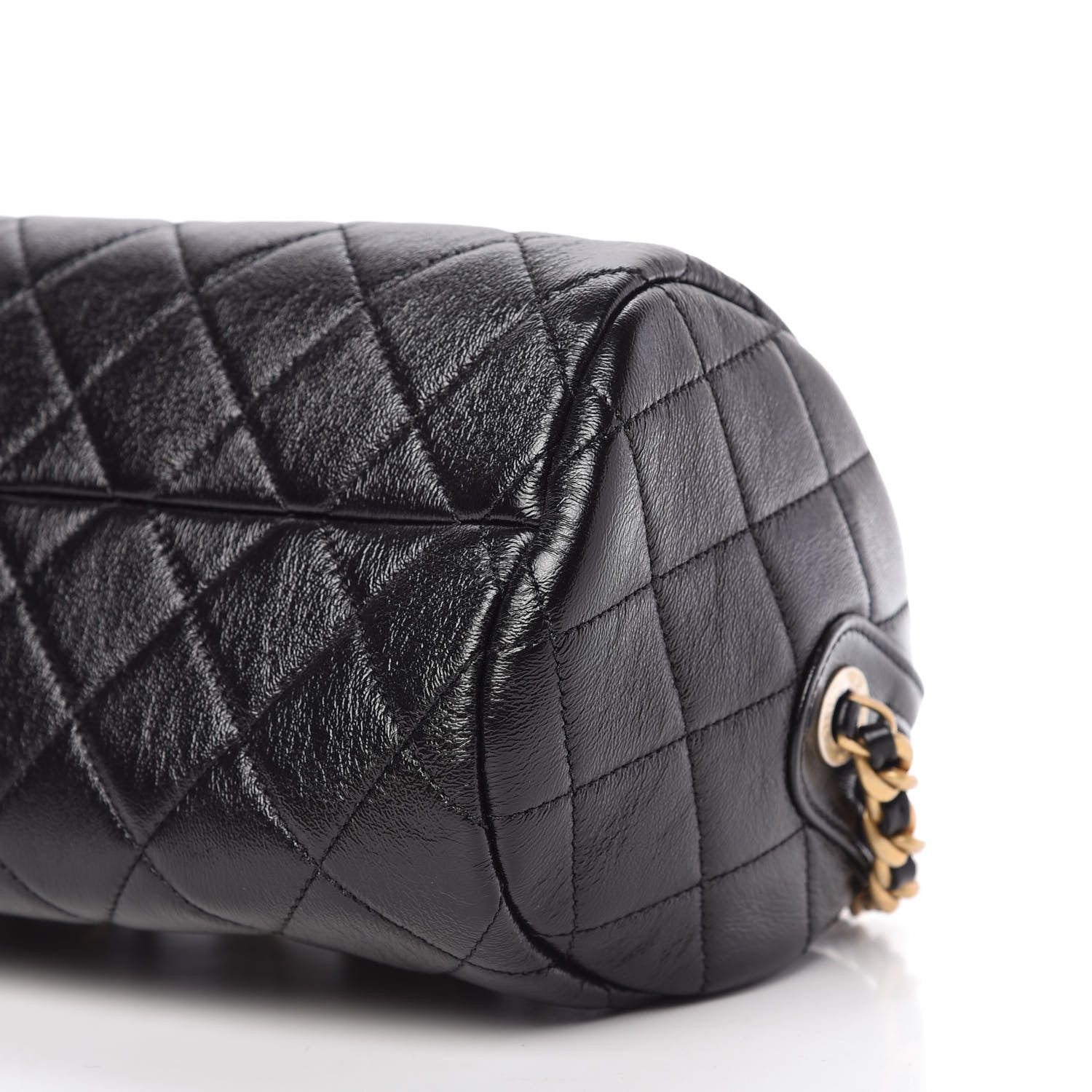 Chanel Shiny Lambskin Quilted Fashion Therapy Bowling Bag Black 7 of 10