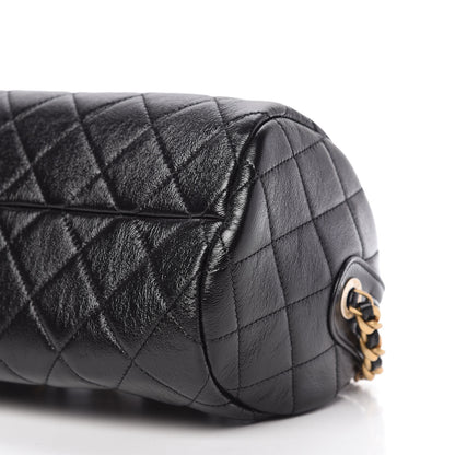 Chanel Shiny Lambskin Quilted Fashion Therapy Bowling Bag Black 7 of 10