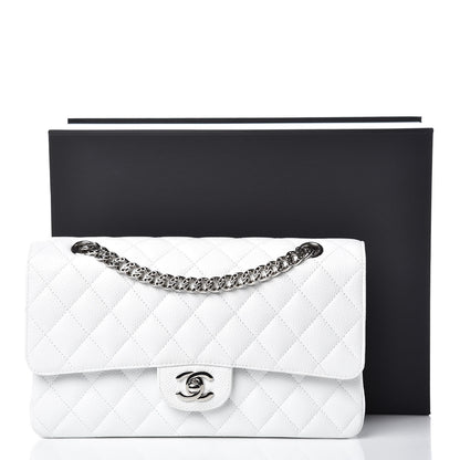 Chanel Caviar Quilted Medium Double Flap Bijoux Chain White 13 of 13