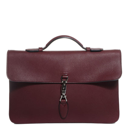 Gucci Leather Jackie Briefcase Top Handle Burgundy 1 of 10