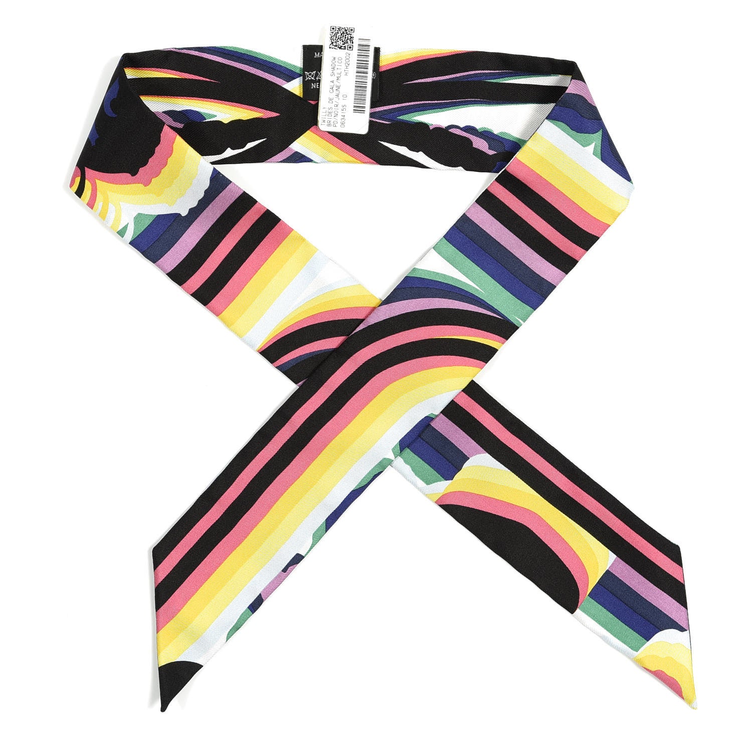 Hermes Silk Brides De Gala Shadow Twilly Black Jaune Multicolor 1 of 4
