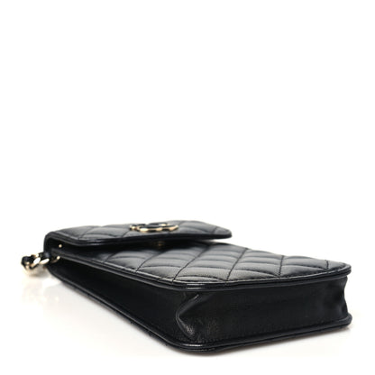 Chanel Lambskin Quilted Candy CC Phone Holder With Chain Black 4 of 12