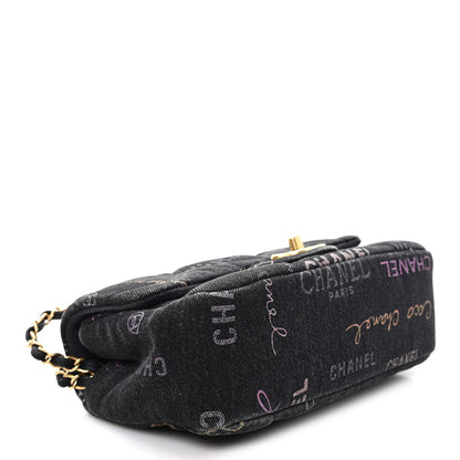 Chanel Denim Quilted Denim Mood Mini Rectangular Flap Black Multicolor 3 of 10
