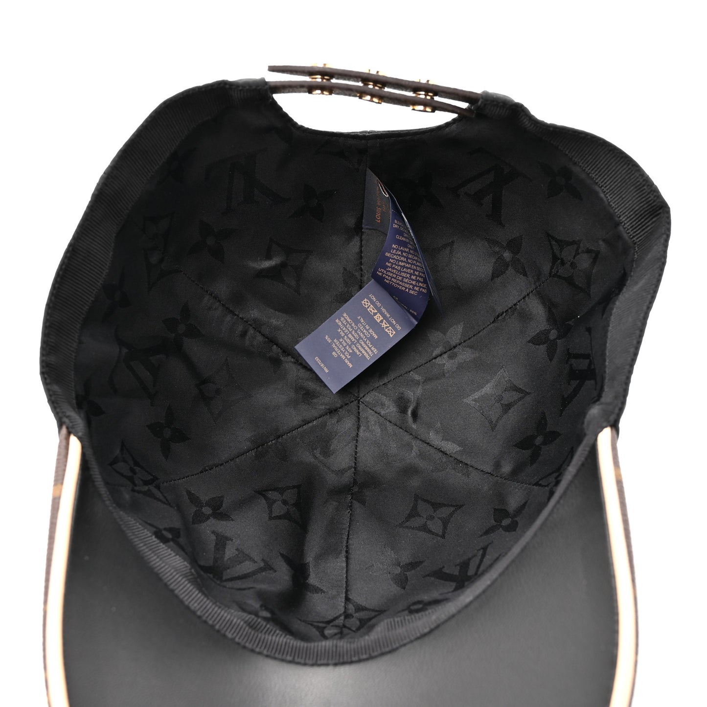 Polyester Silk Monogram LV Get Ready Cap L Black