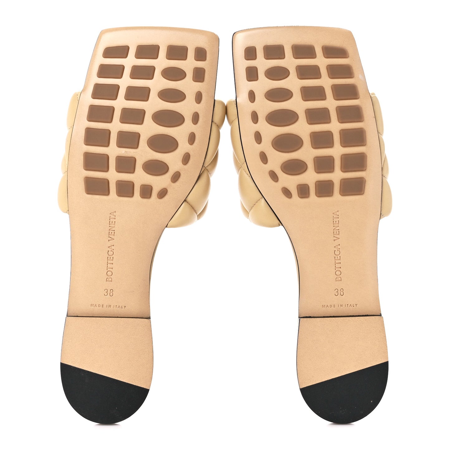 Nappa Matelasse Padded Flat Sandals 38 Cane Sugar