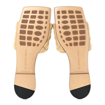 Bottega Veneta Nappa Matelasse Padded Flat Sandals 38 Cane Sugar 5 of 7