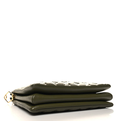 Louis Vuitton Lambskin Embossed Monogram Coussin MM Khaki 3 of 10