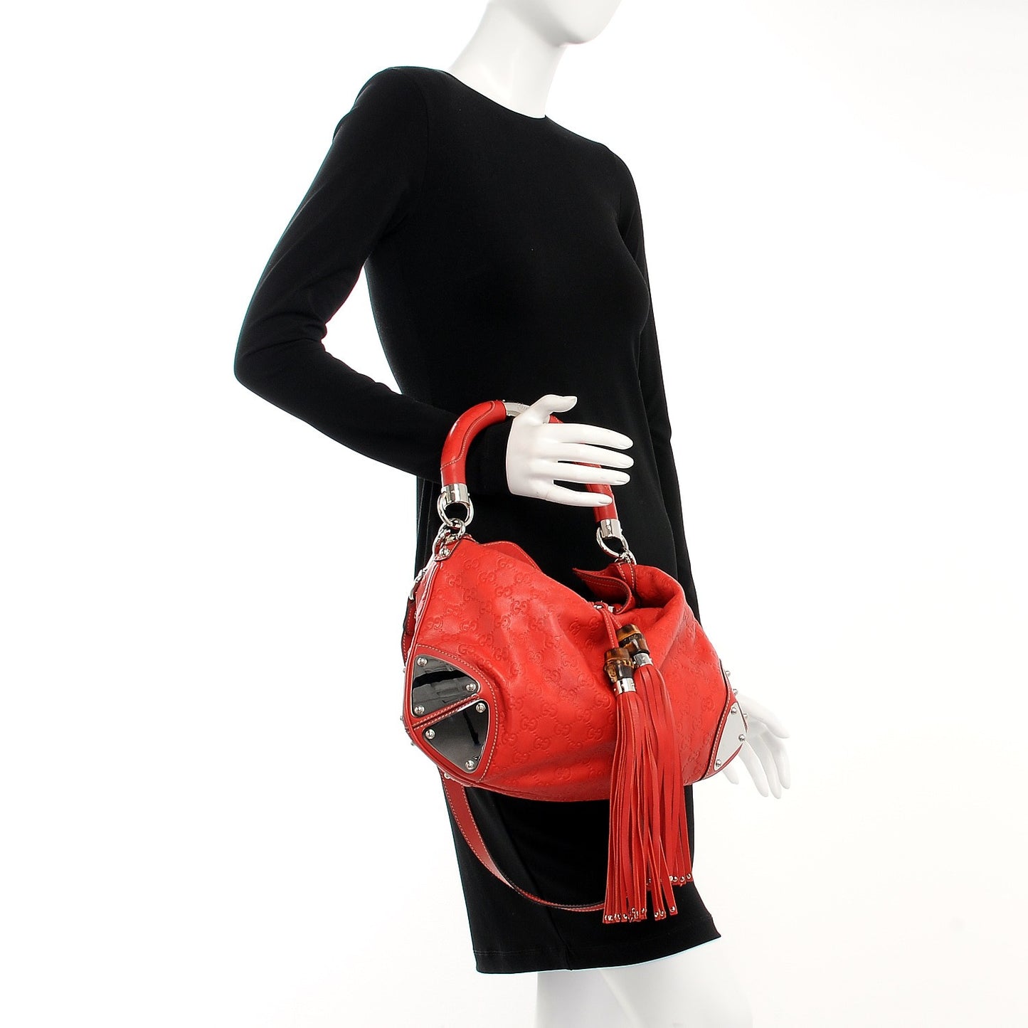 Guccissima Medium Indy Top Handle Hobo Red