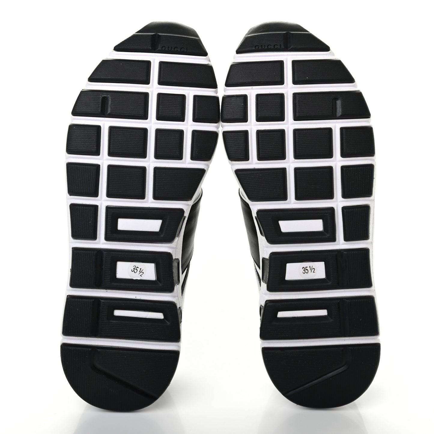 Calfskin Womens Interlocking G Sneakers 35.5 Black White