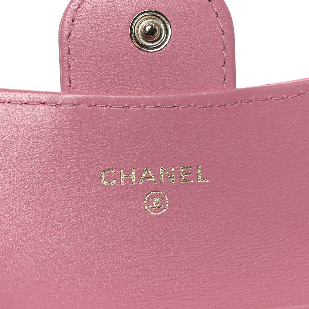 Chanel Lambskin Quilted Flap Card Holder Wallet Pink 1849475 – FASHIONPHILE