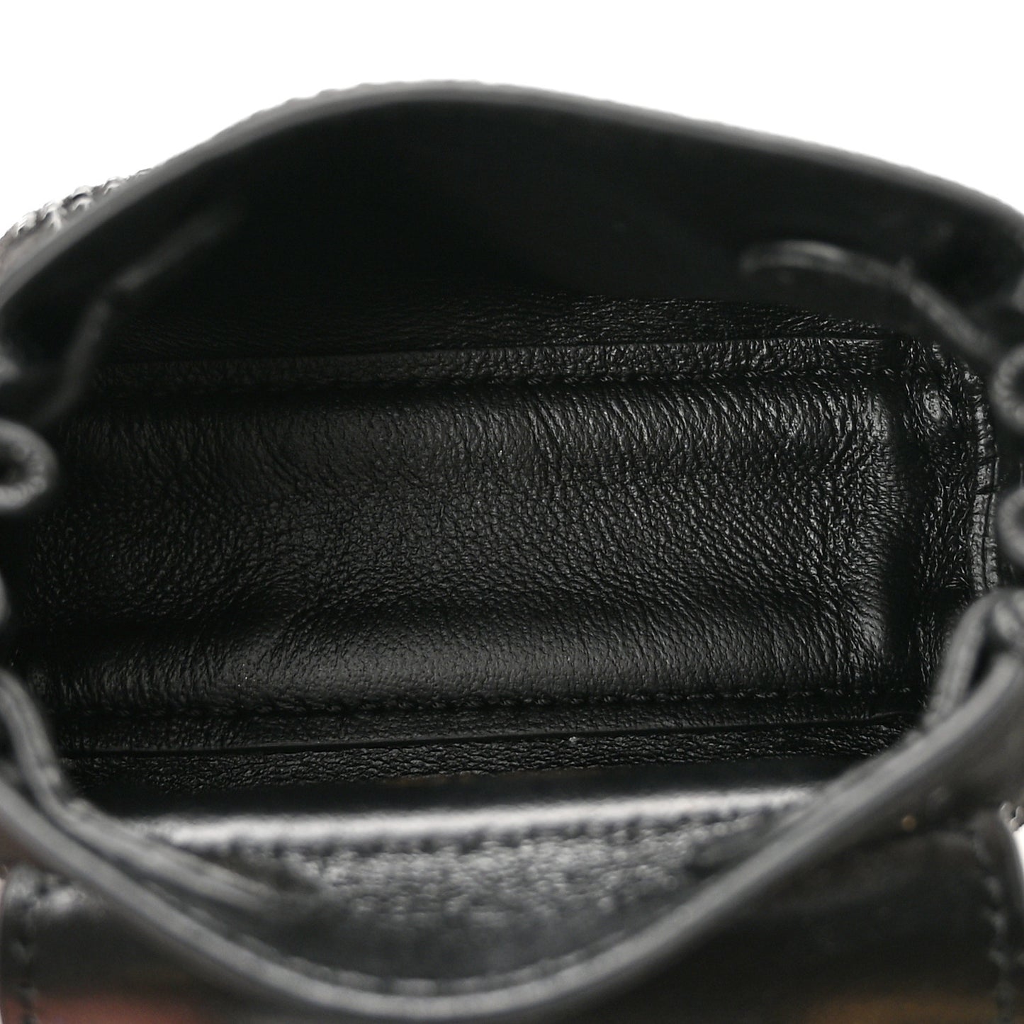 Suede Crystal Studded Micro La Medusa Bag Black
