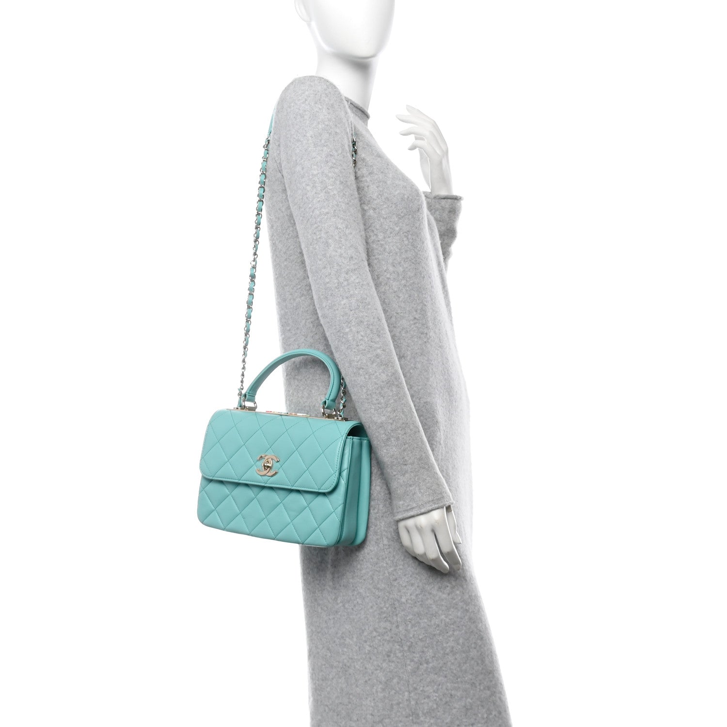 Chanel Lambskin Quilted Small Trendy CC Dual Handle Flap Bag Blue 2 of 13