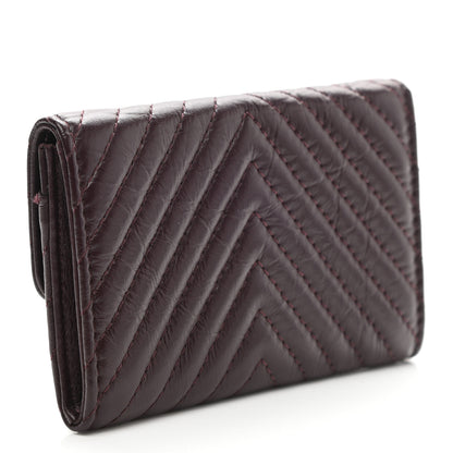 Chanel Aged Calfskin Chevron Quilted Small Reissue Flap Wallet Burgundy 3 of 9