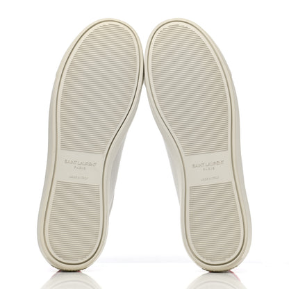Saint Laurent Grained Calfskin Andy Low Top Sneakers 41 Optical White Fuxia Fluo 4 of 4