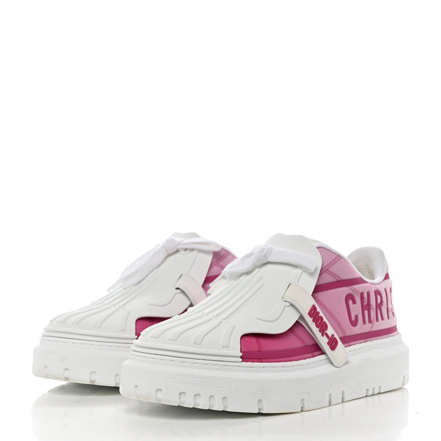 Reflective Fabric Shaded Dior-ID Platform Sneakers 41.5 Raspberry