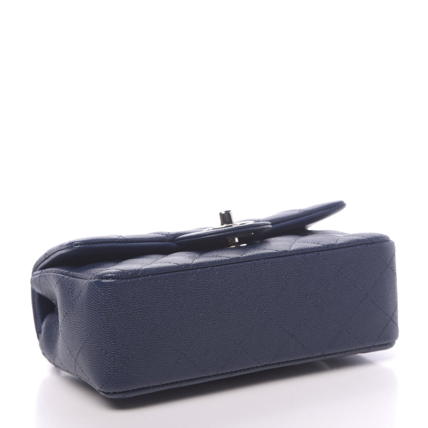 Caviar Quilted Mini Rectangular Flap Navy