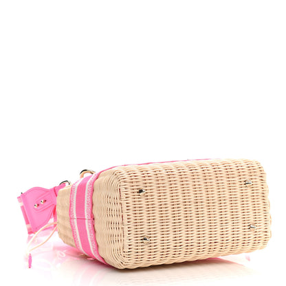 Christian Dior Wicker Oblique Medium Lady Dior Bag Fluorescent Pink 4 of 10