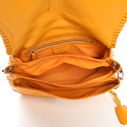 Christian Dior Lambskin Cannage Ruffle New Lock Flap Yellow 22 of 35