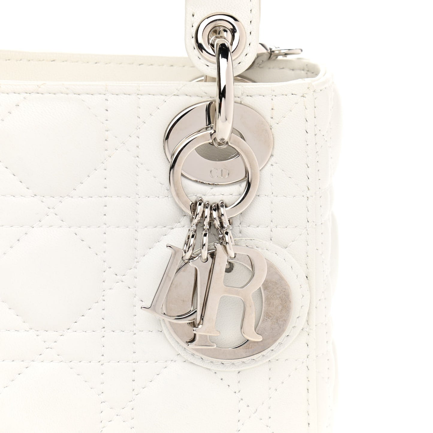 Lambskin Cannage Mini Lady Dior White