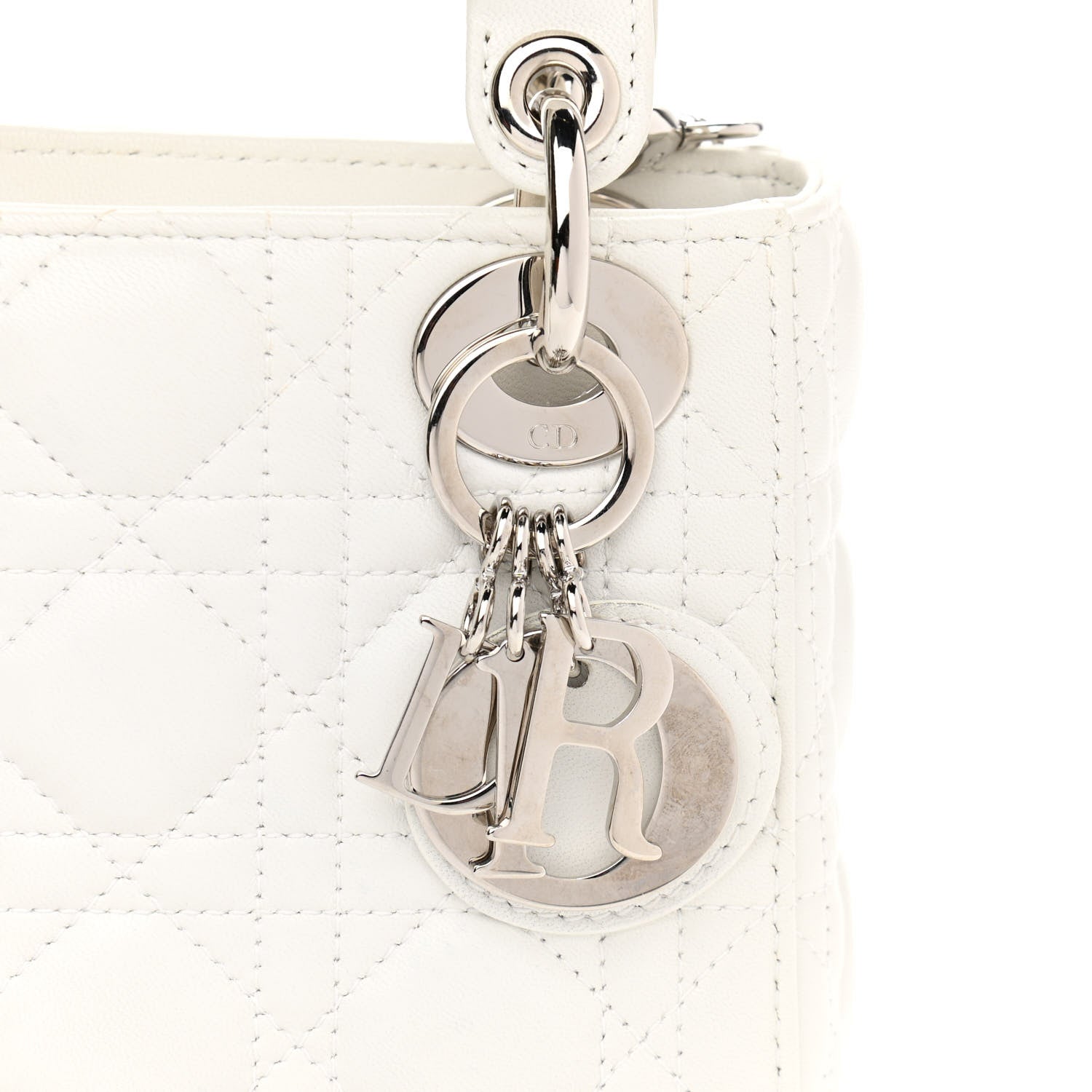 Christian Dior Lambskin Cannage Mini Lady Dior White 8 of 14