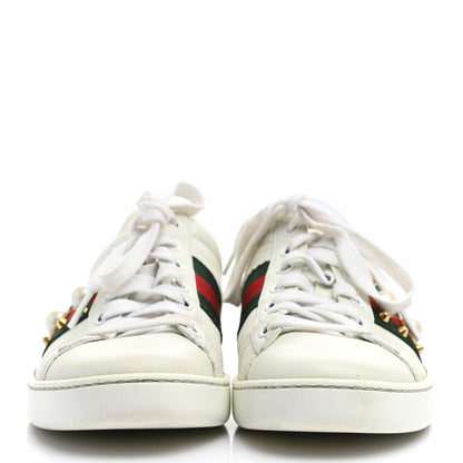 Gucci Calfskin Web Pearl Studded Womens Ace Sneakers 35 White 2 of 13