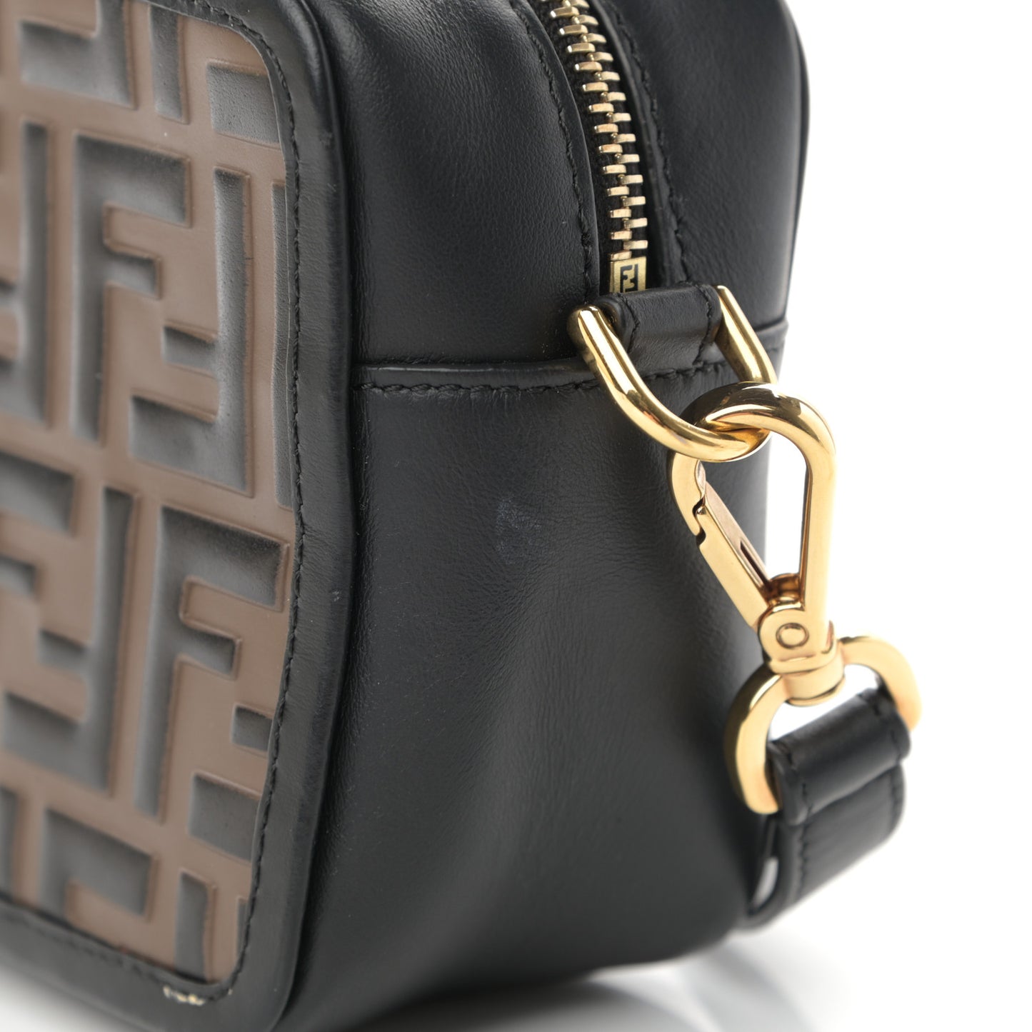 Vitello Century Bi-Color FF 1974 Embossed Mini Camera Case Maya Black