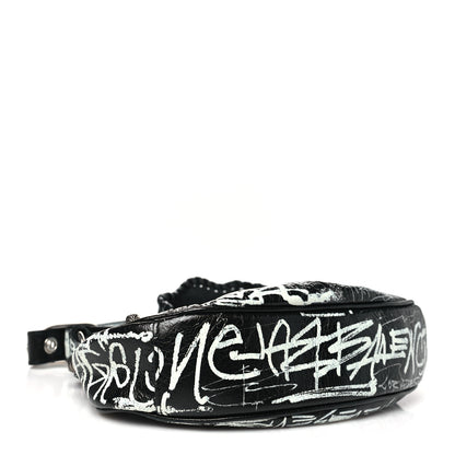Balenciaga Agneau Arena Graffiti Small Le Cagole Shoulder Bag Black White 5 of 11