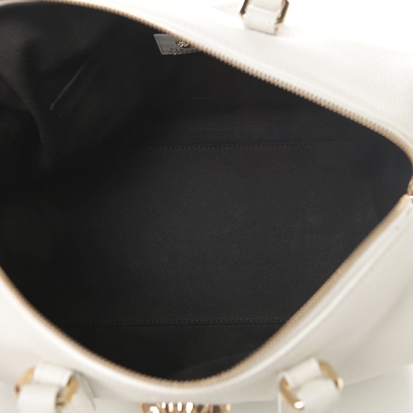Grained Calfskin Palazzo Bowler White